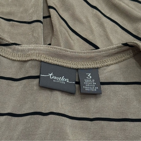 Chico’s Travelers Tab and Black Stripe Maxi Cardigan Capsule Chic Size XL - Picture 8 of 11